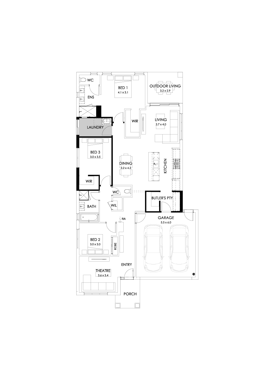 23  Floor Floorplan (3 bedrooms - Flipped)