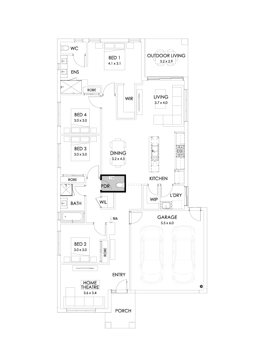 23  Floor Floorplan (Powder room - Flipped)