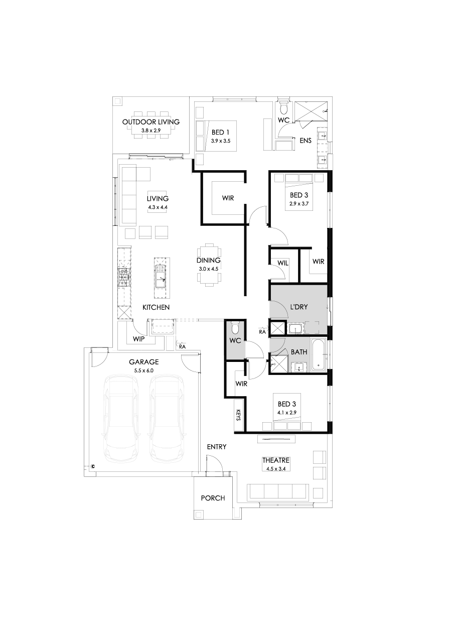 25  Floor Floorplan (3 bedrooms)