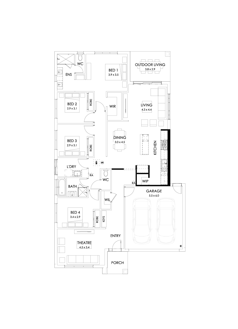 25  Floor Floorplan (Alternate kitchen - Flipped)