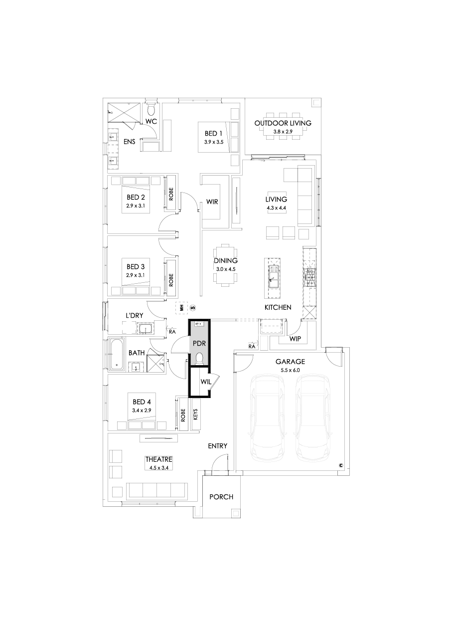 25  Floor Floorplan (Powder room - Flipped)