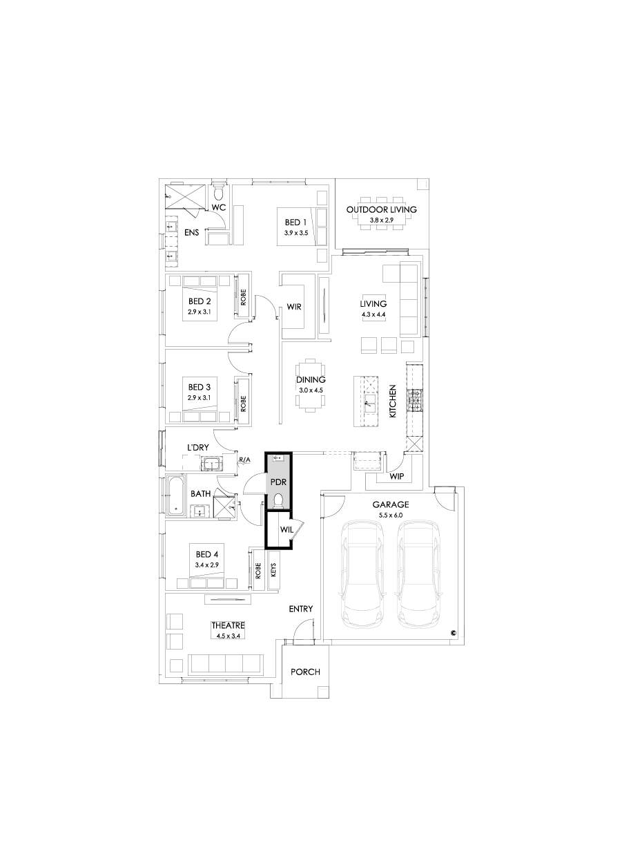 25  Floor Floorplan (Powder room - Flipped)