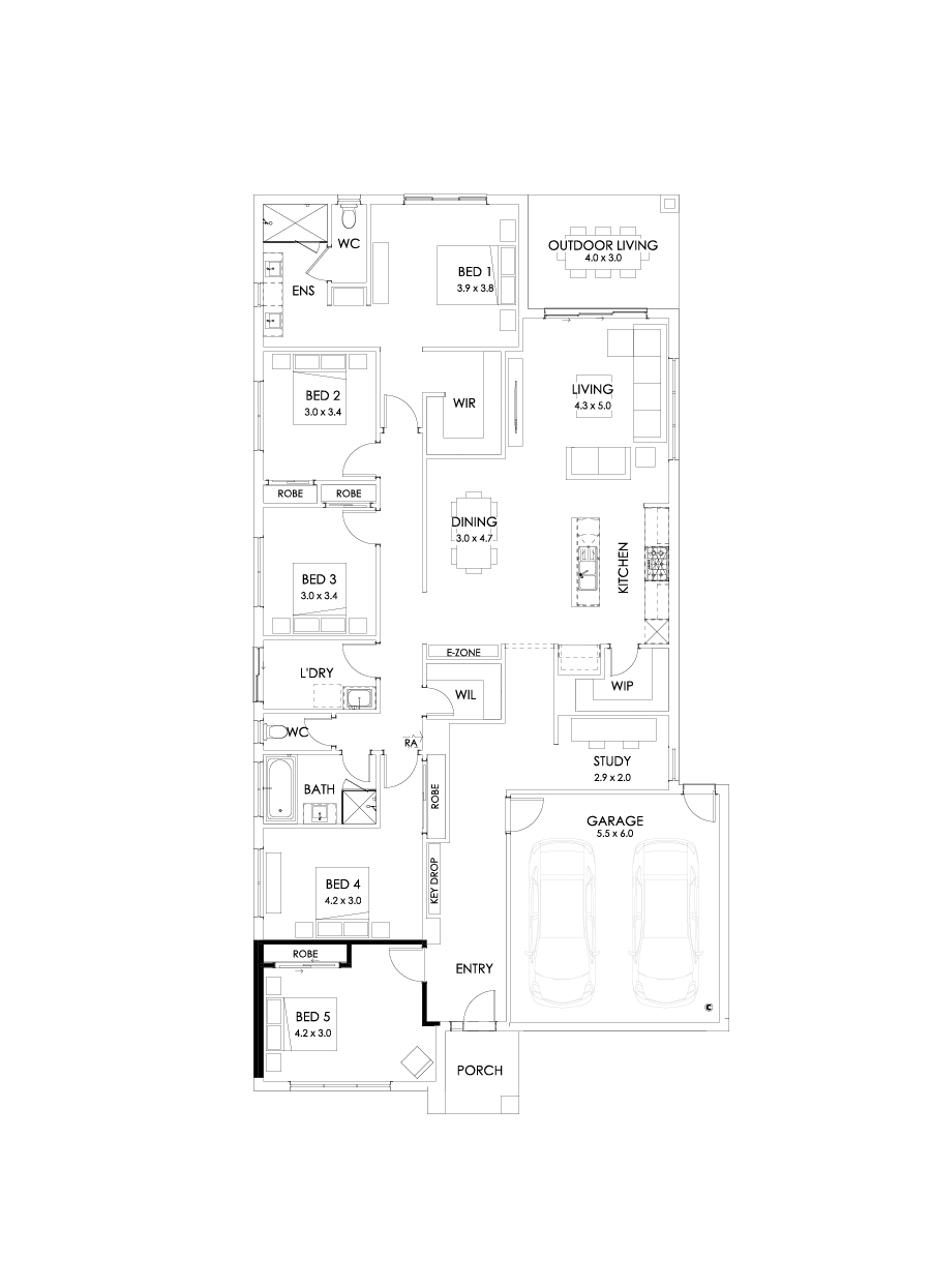 29  Floor Floorplan (5th bedroom - Flipped)