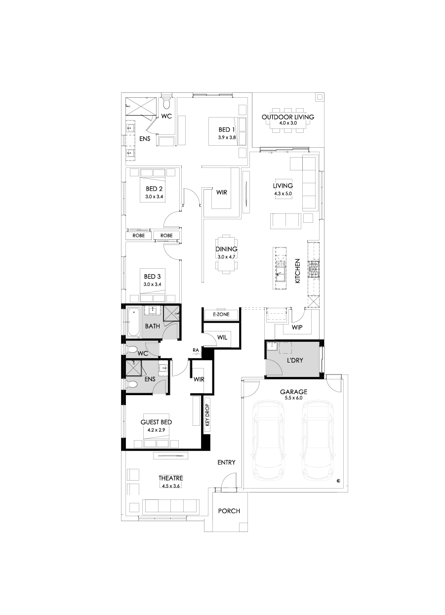 29  Floor Floorplan (Additional ensuite - Flipped)