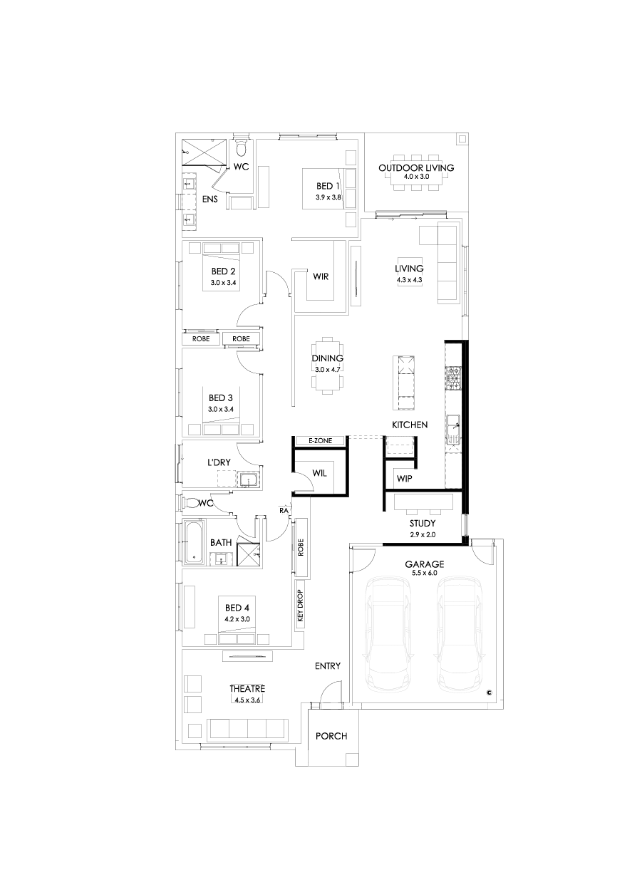 29  Floor Floorplan (Alternate kitchen - Flipped)