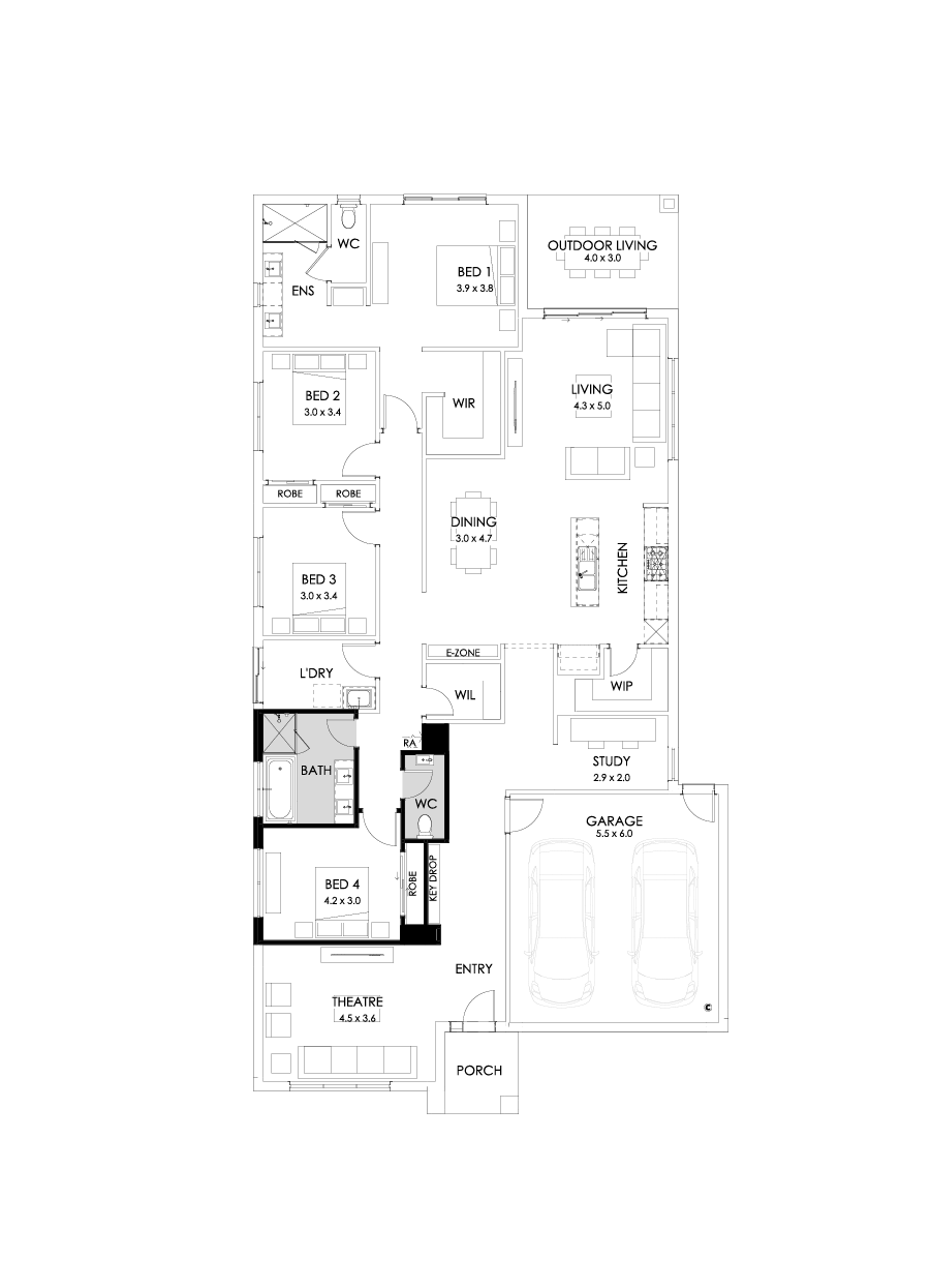 29  Floor Floorplan (Bathroom upgrade - Flipped)
