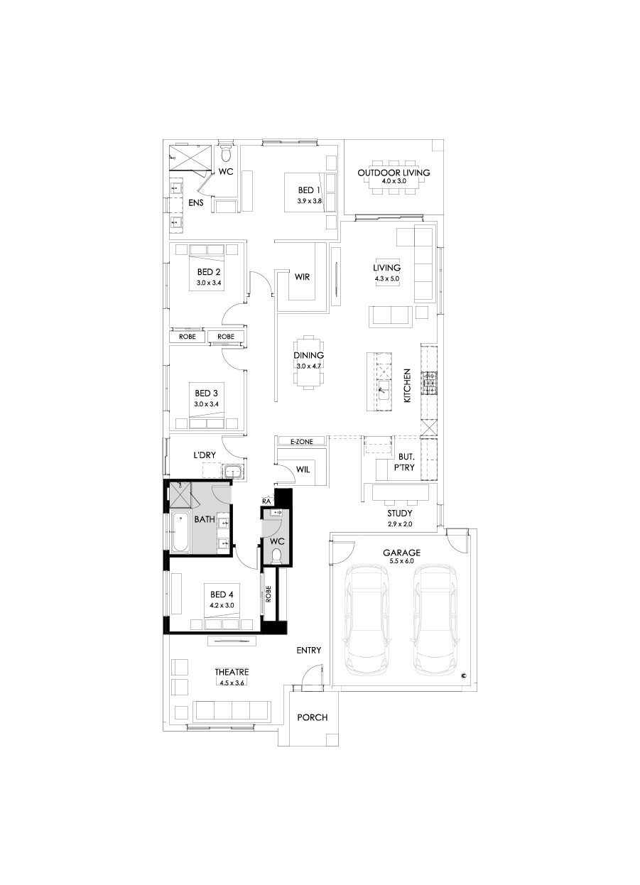 29  Floor Floorplan (Bathroom upgrade - Flipped)