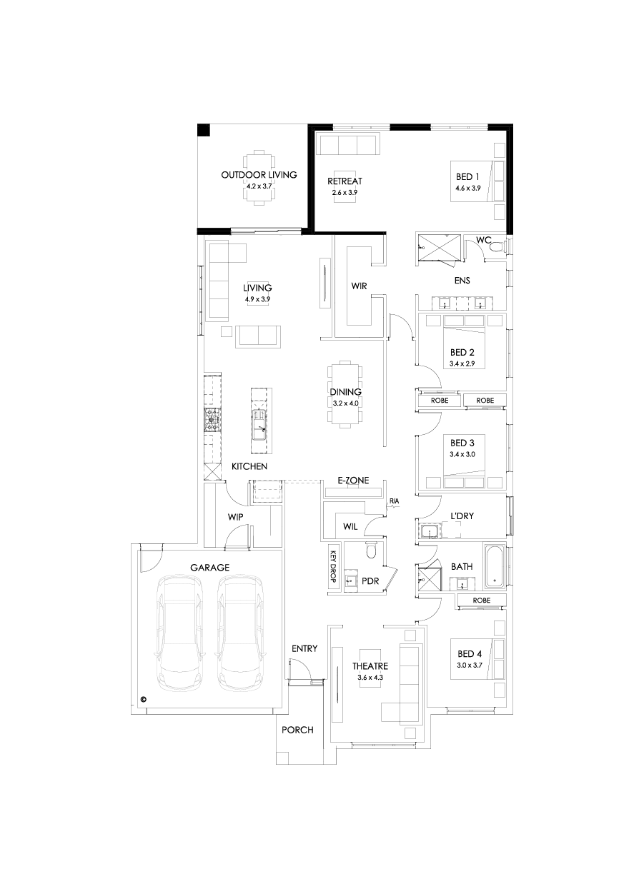 32  Floor Floorplan (Alternate bed 1)