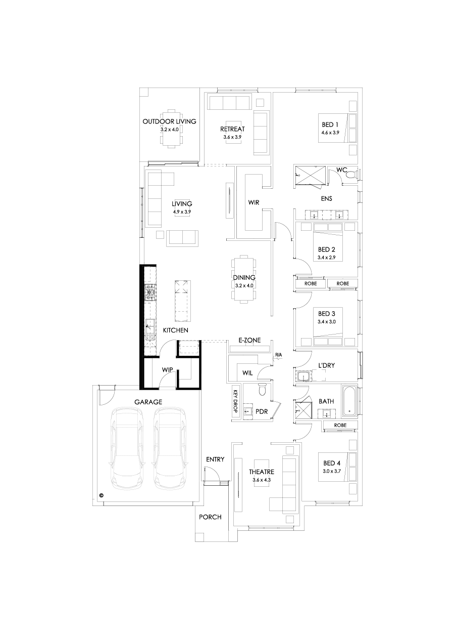 32  Floor Floorplan (Alternate kitchen)