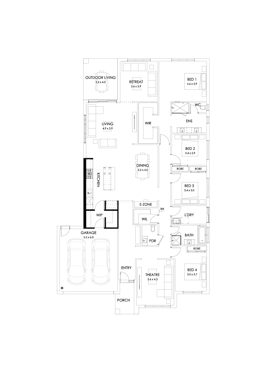 32  Floor Floorplan (Alternate kitchen)