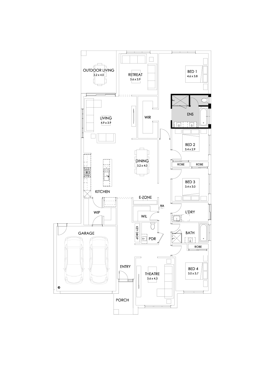 32  Floor Floorplan (Bath to ensuite)