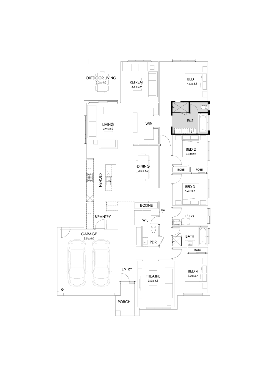 32  Floor Floorplan (Bath to ensuite)