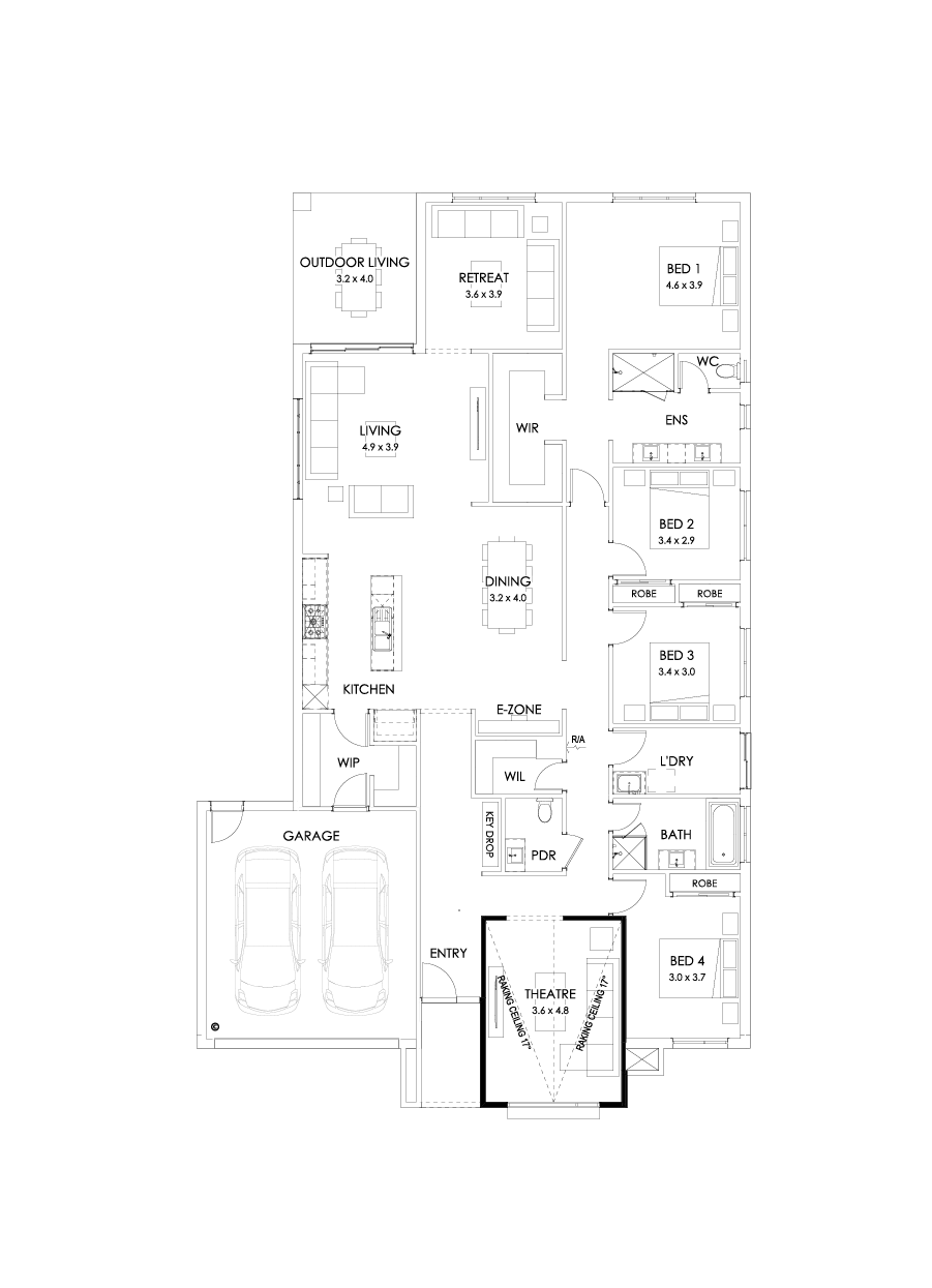 32  Floor Floorplan (Flinders facade raked to theatre)
