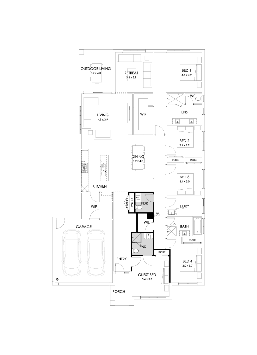 32  Floor Floorplan (Guest bedroom)