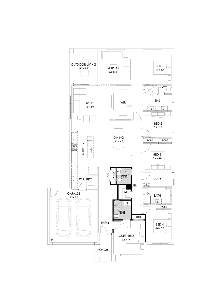 32  Floor Floorplan (Guest bedroom)
