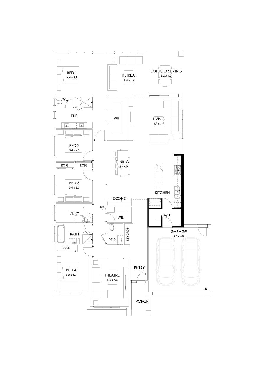 32  Floor Floorplan (Alternate kitchen - Flipped)