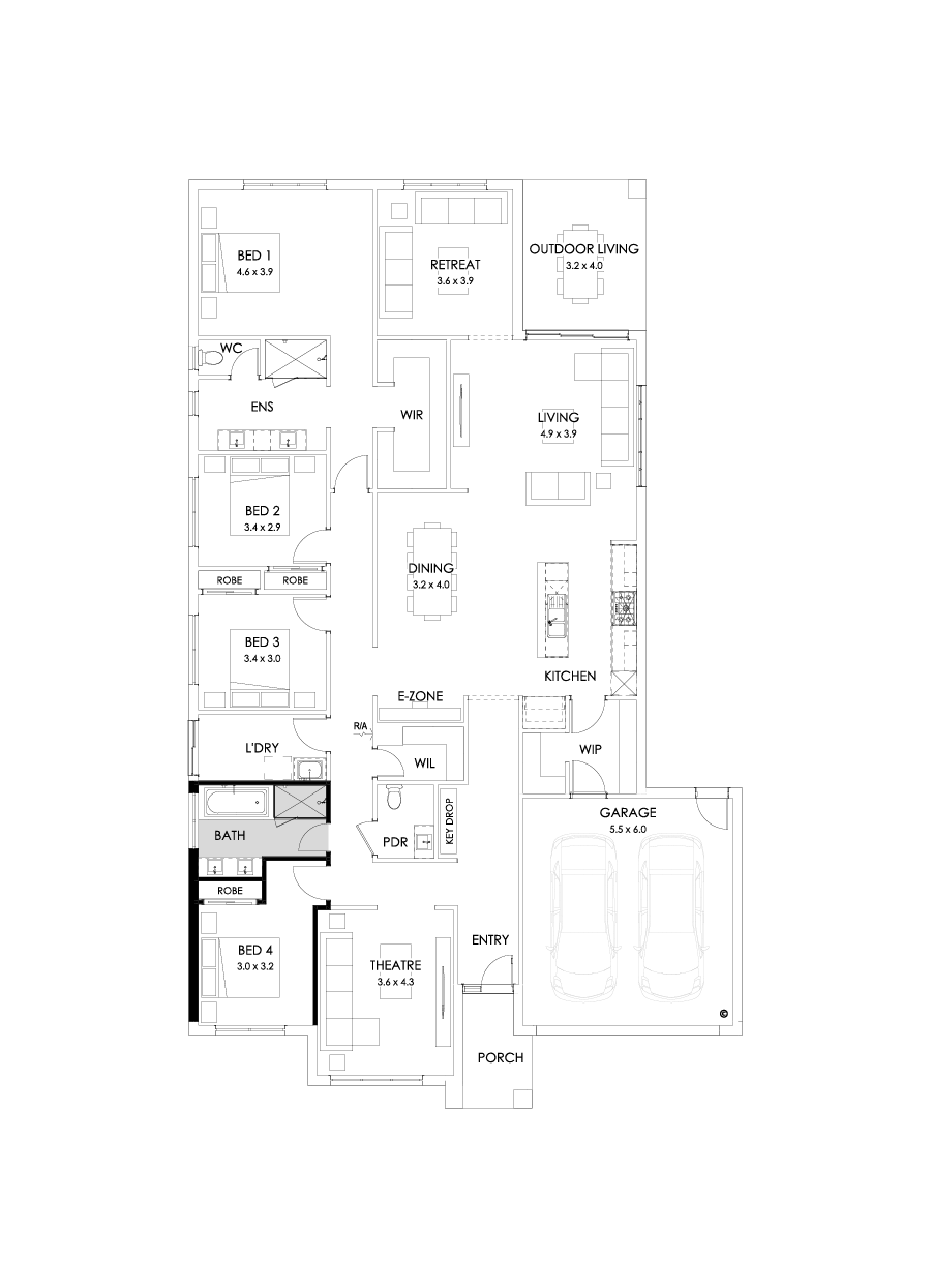 32  Floor Floorplan (Bathroom upgrade - Flipped)