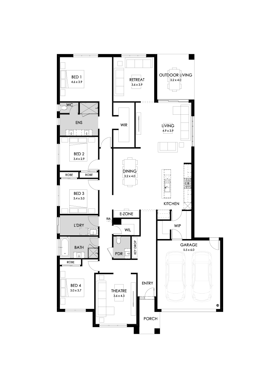 32  Floor Floorplan (Standard - Flipped)