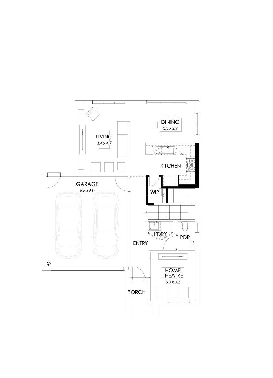 22 Ground Floor Floorplan (Alternate kitchen)