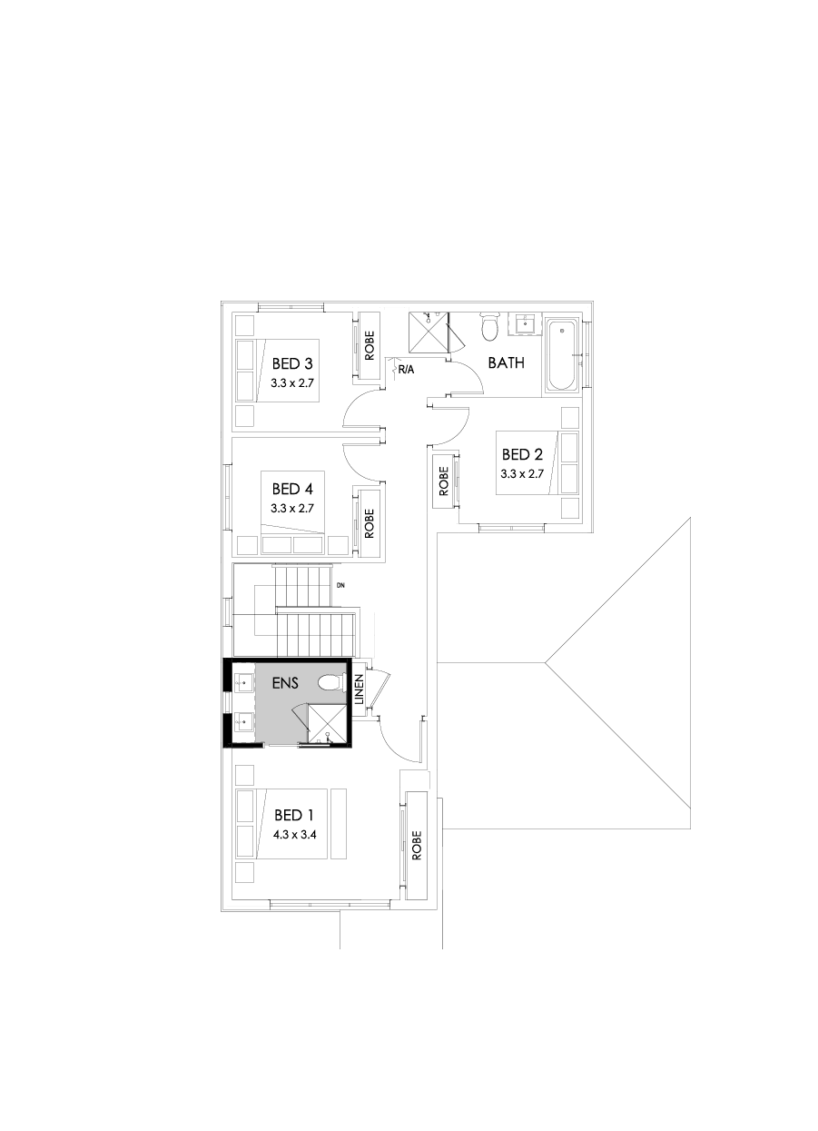 22 First Floor Floorplan (Ensuite upgrade - Flipped)