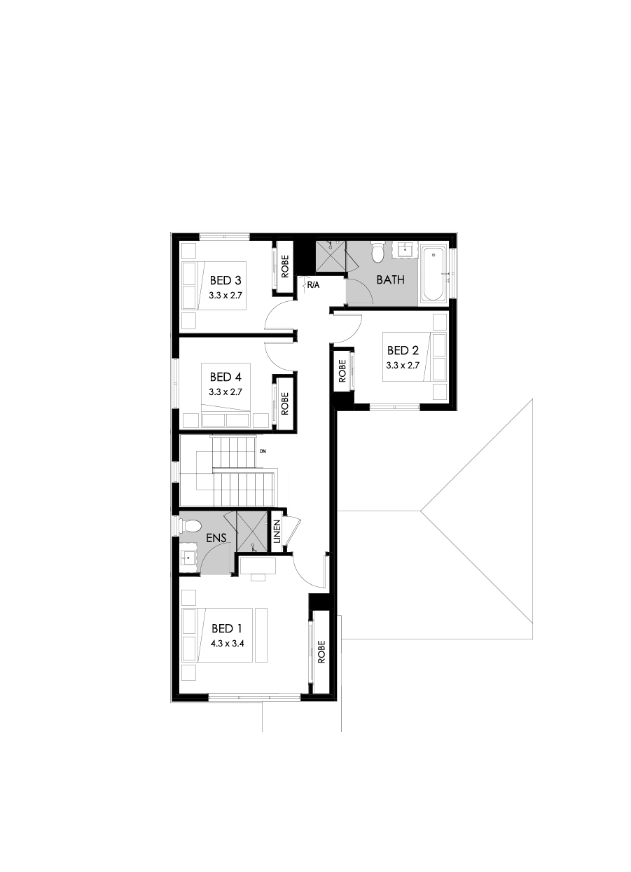 22 First Floor Floorplan (Standard  - Flipped)