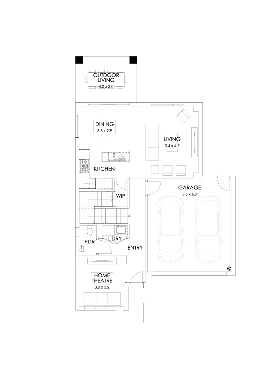 22 Ground Floor Floorplan (Outdoor living - Flipped)