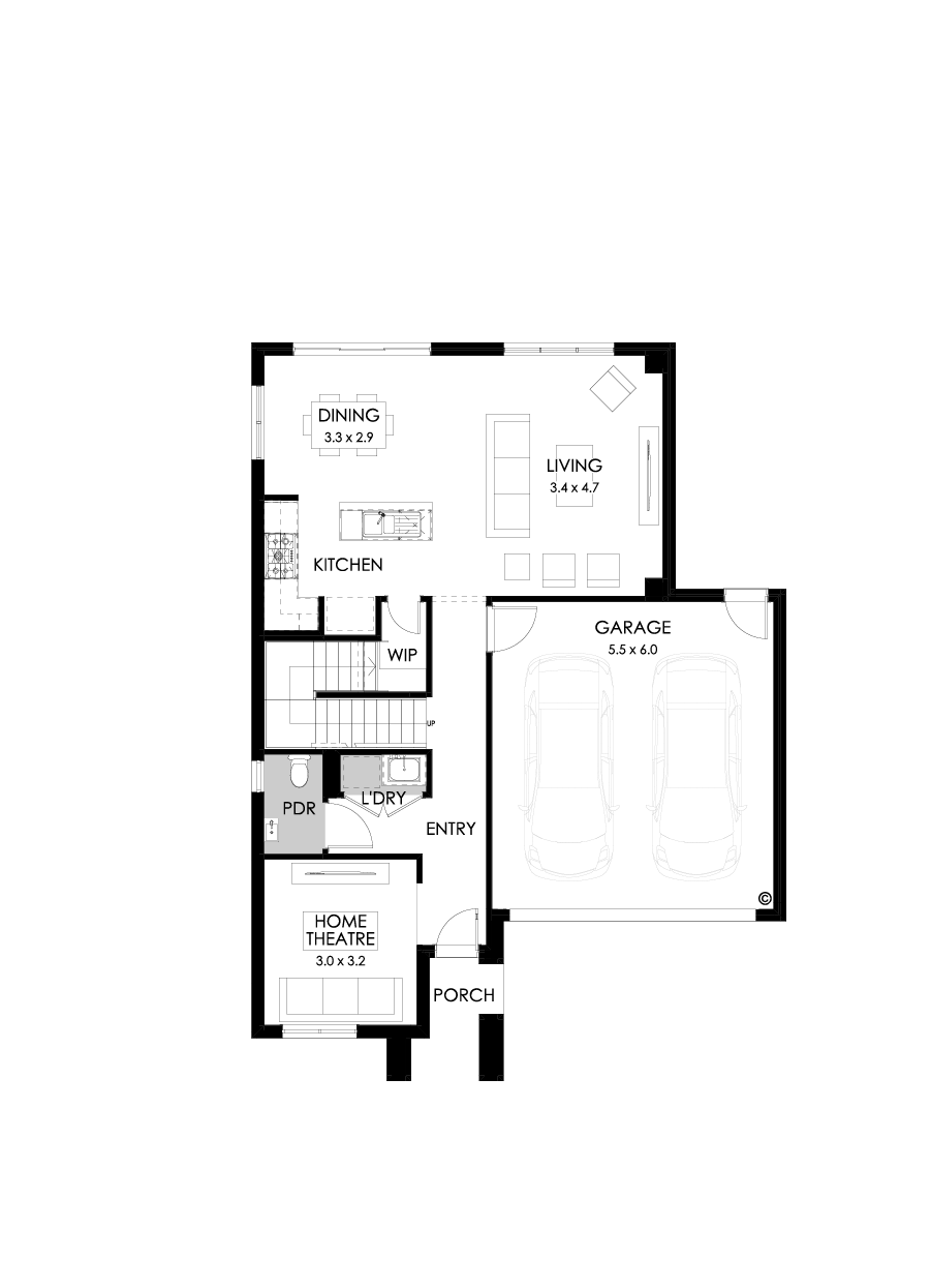 22 Ground Floor Floorplan (Standard  - Flipped)