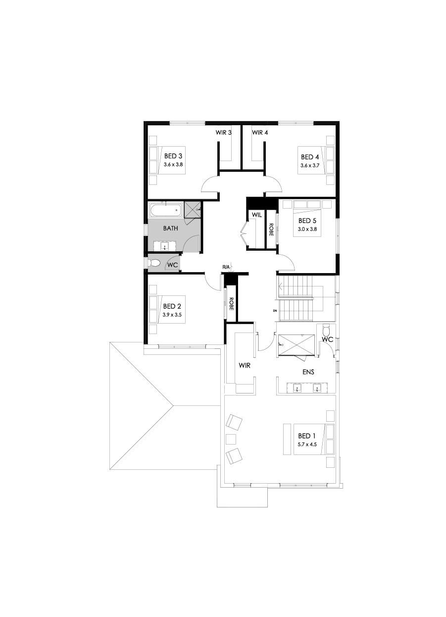 38 First Floor Floorplan (5th bedroom)