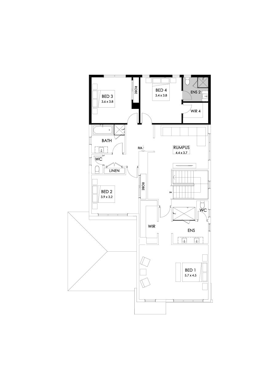 38 First Floor Floorplan (Additional ensuite)