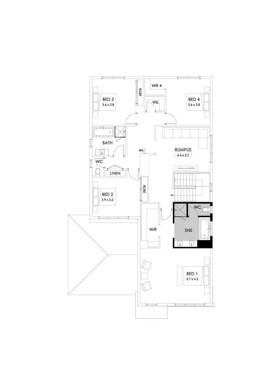 38 First Floor Floorplan (Bath to ensuite)