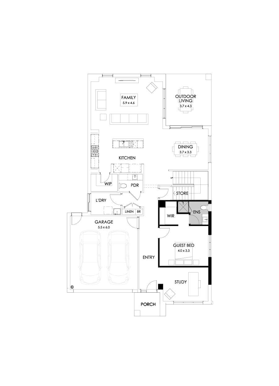 38 Ground Floor Floorplan (Guest bedroom)