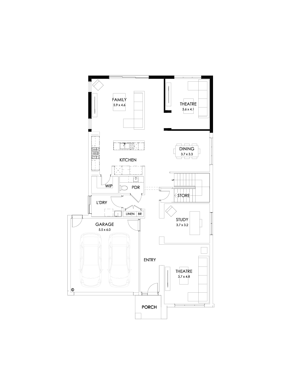38 Ground Floor Floorplan (Larger living)