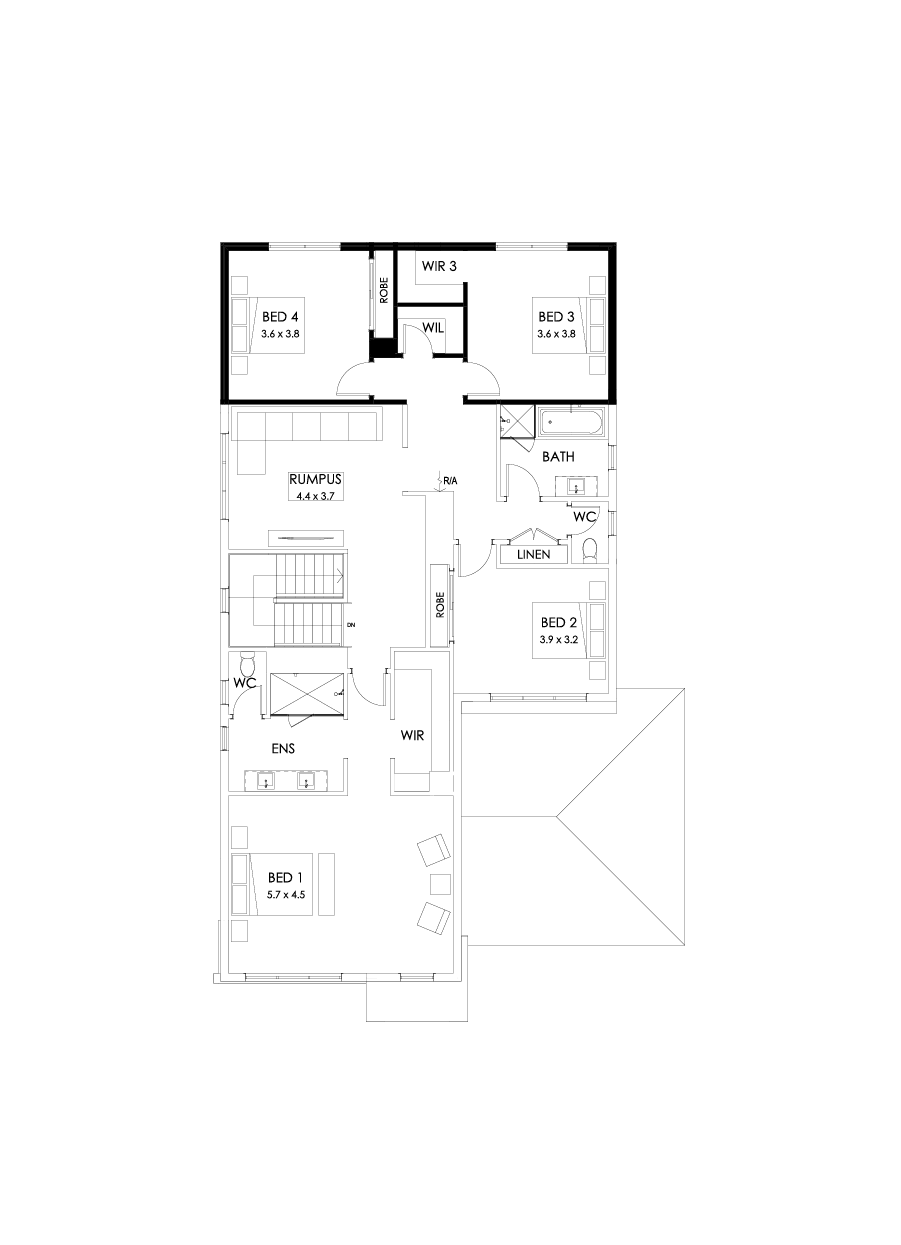 38 First Floor Floorplan (Rear flip - Flipped)
