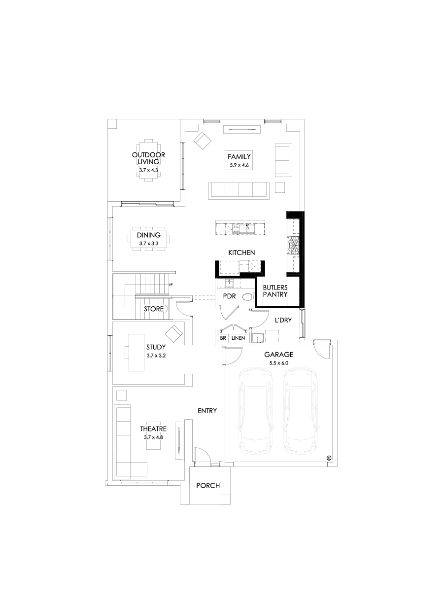 38 Ground Floor Floorplan (Butler’s pantry - Flipped)