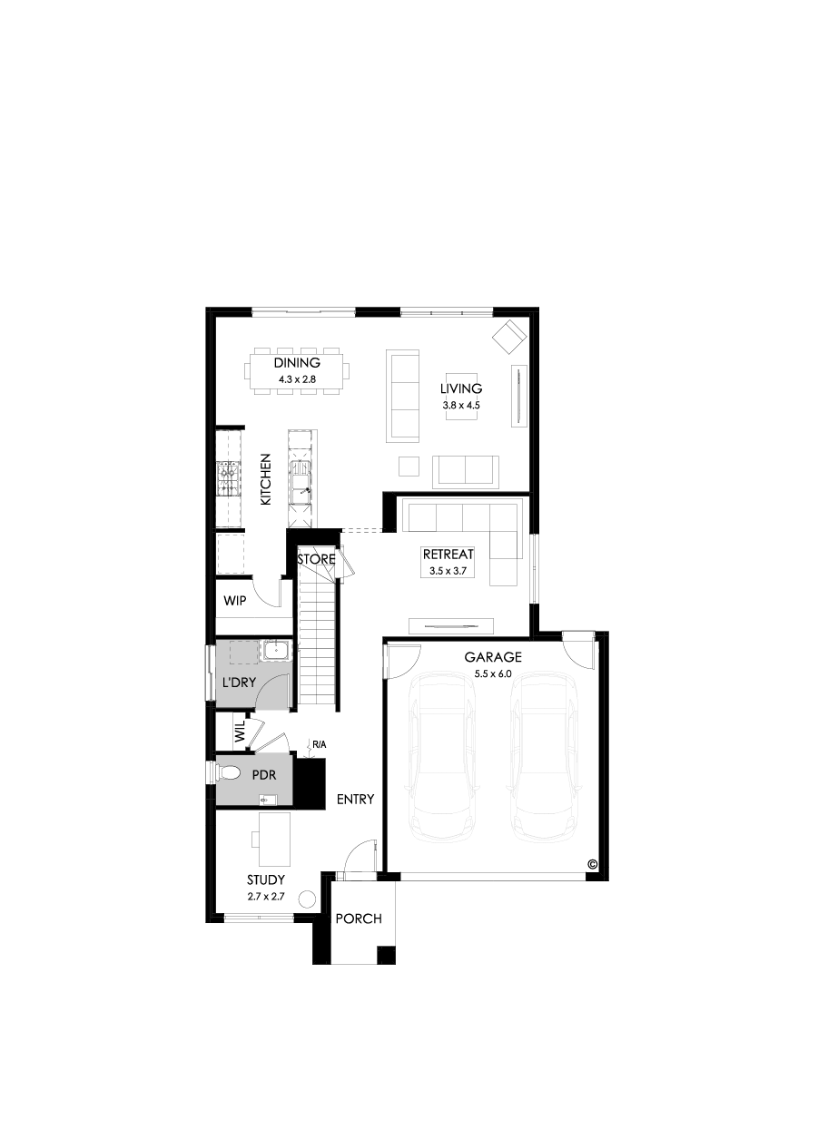 27 Ground Floor Floorplan (Standard - Flipped)