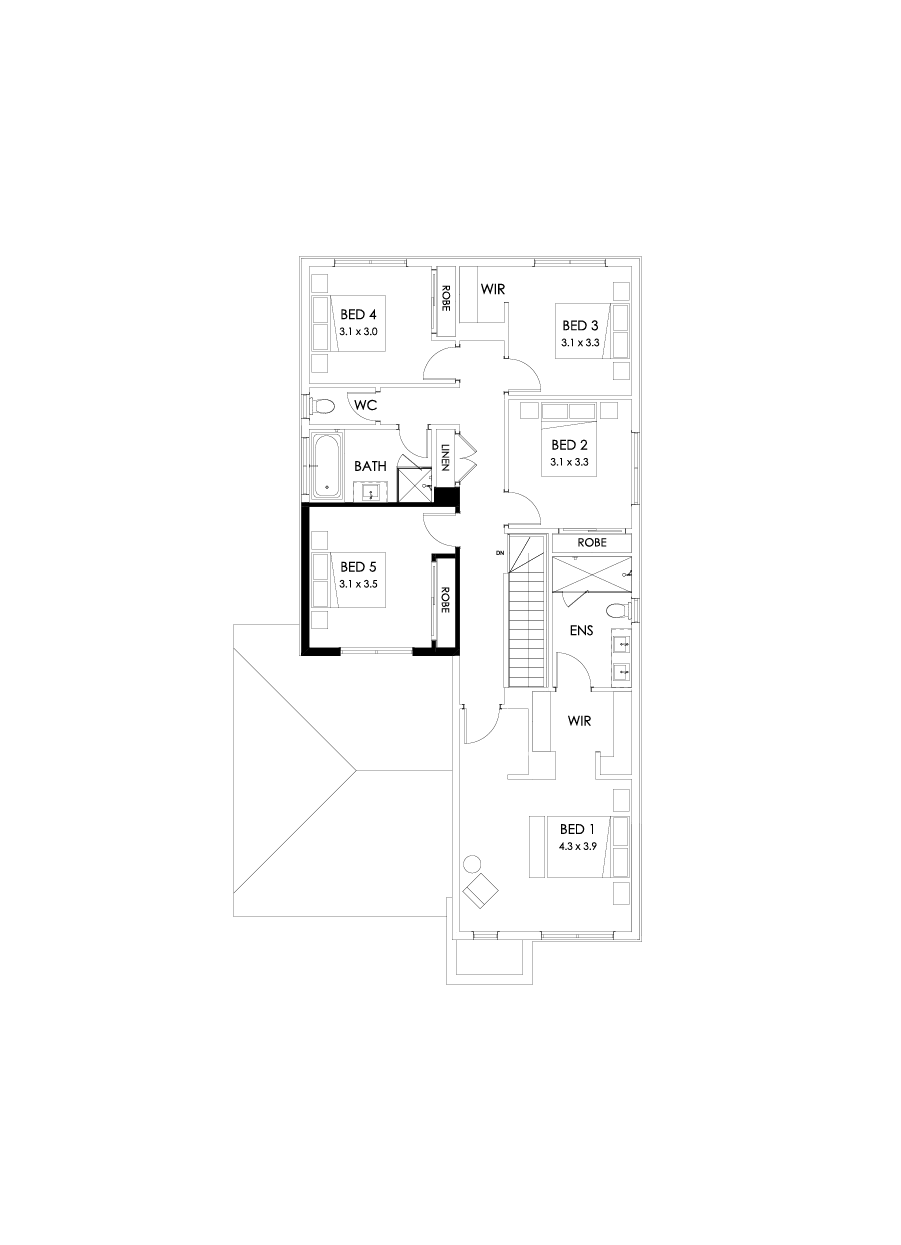 30 First Floor Floorplan (5th bedroom)