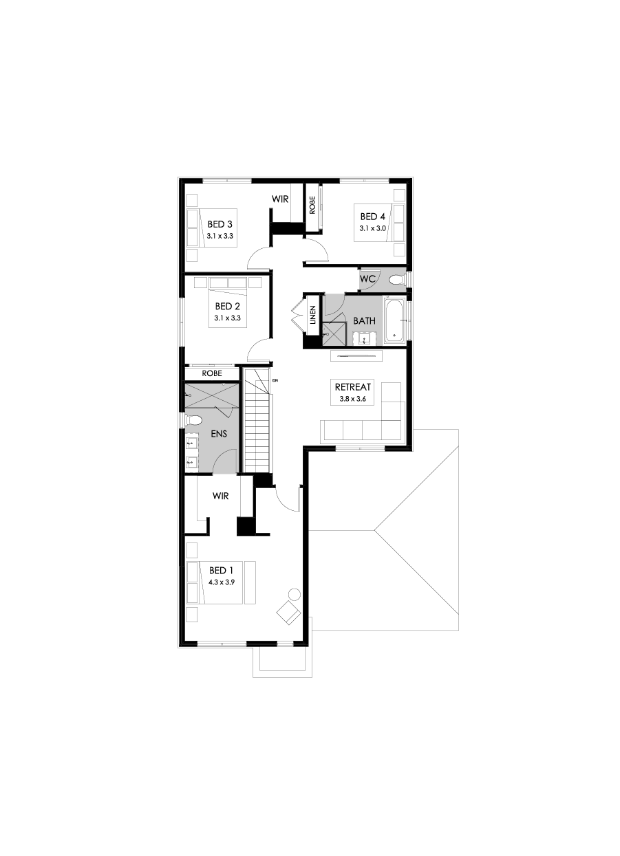 30 First Floor Floorplan (Standard  - Flipped)