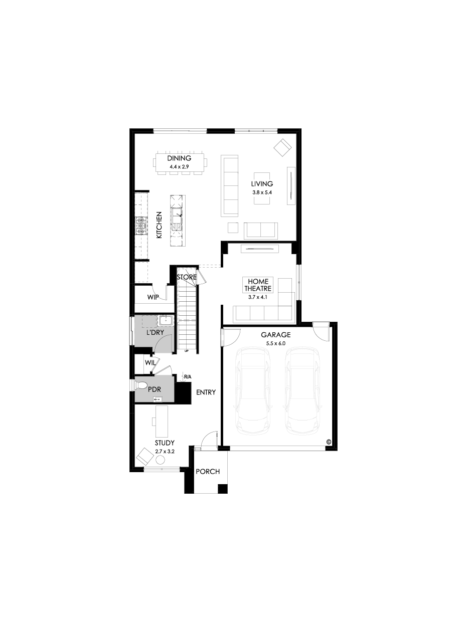 30 Ground Floor Floorplan (Standard  - Flipped)