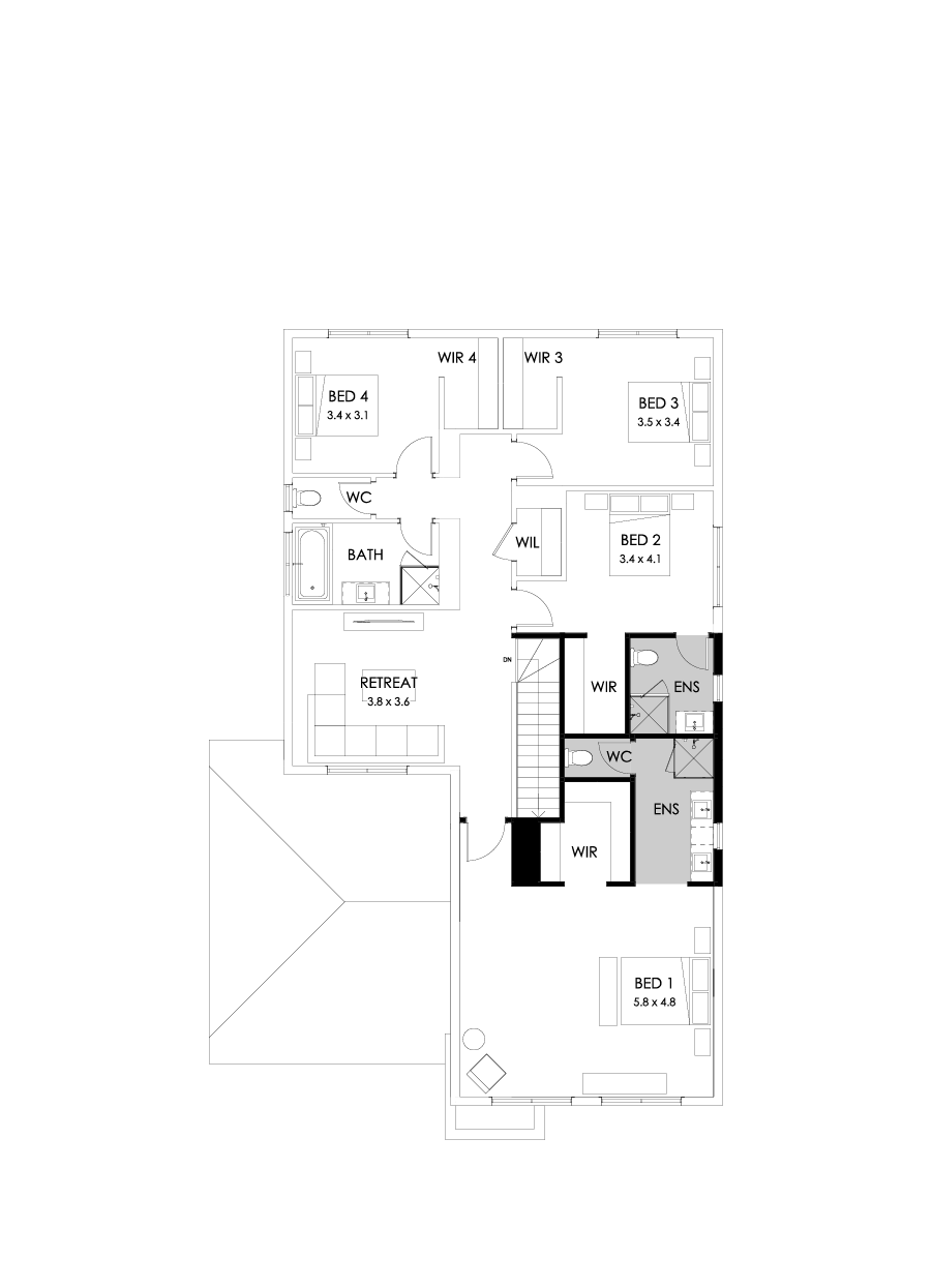 36 First Floor Floorplan (Additional ensuite)