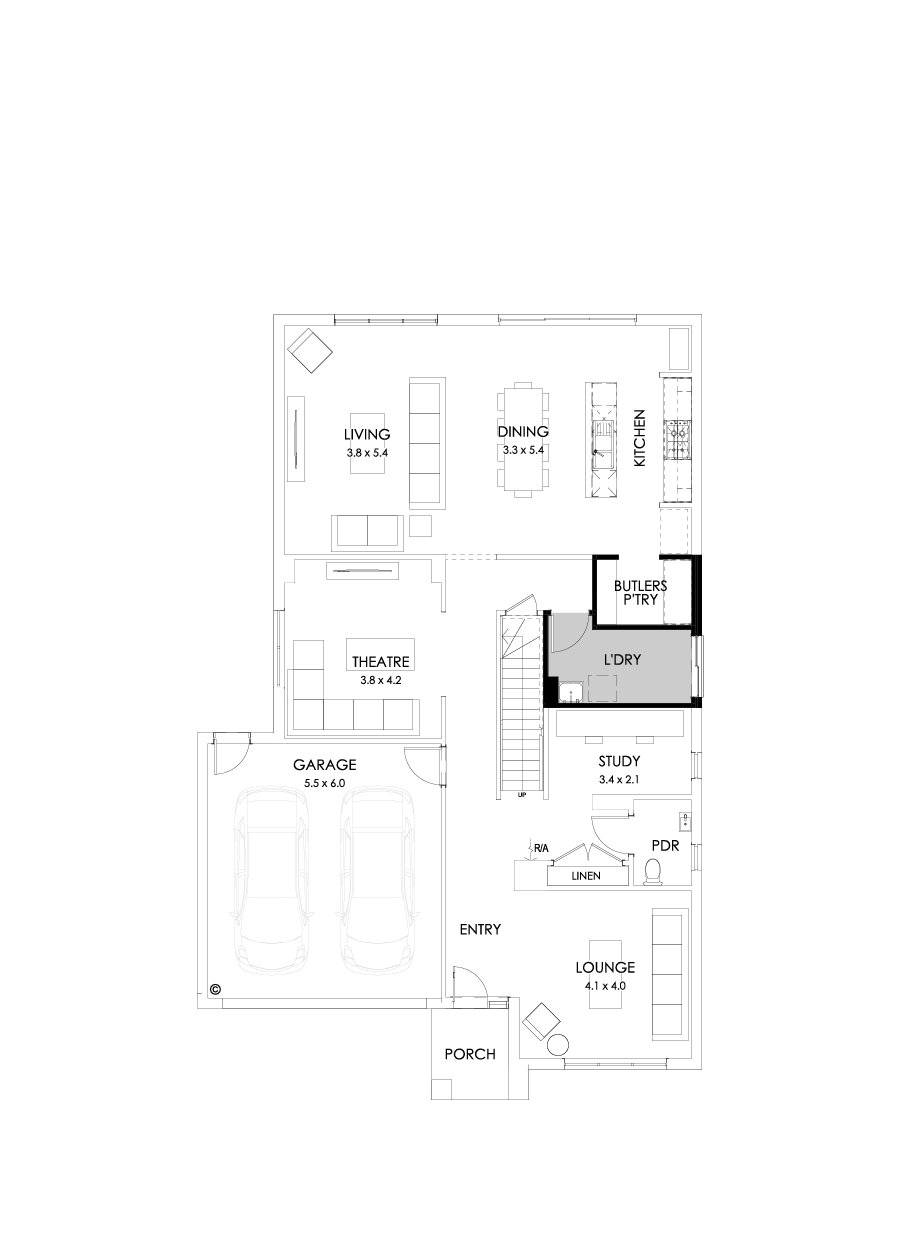 36 Ground Floor Floorplan (Butler’s pantry)