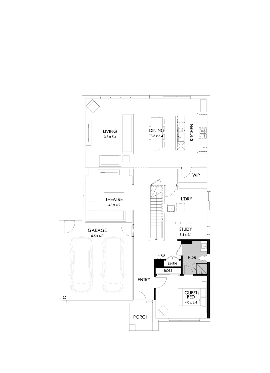 36 Ground Floor Floorplan (Guest bedroom)