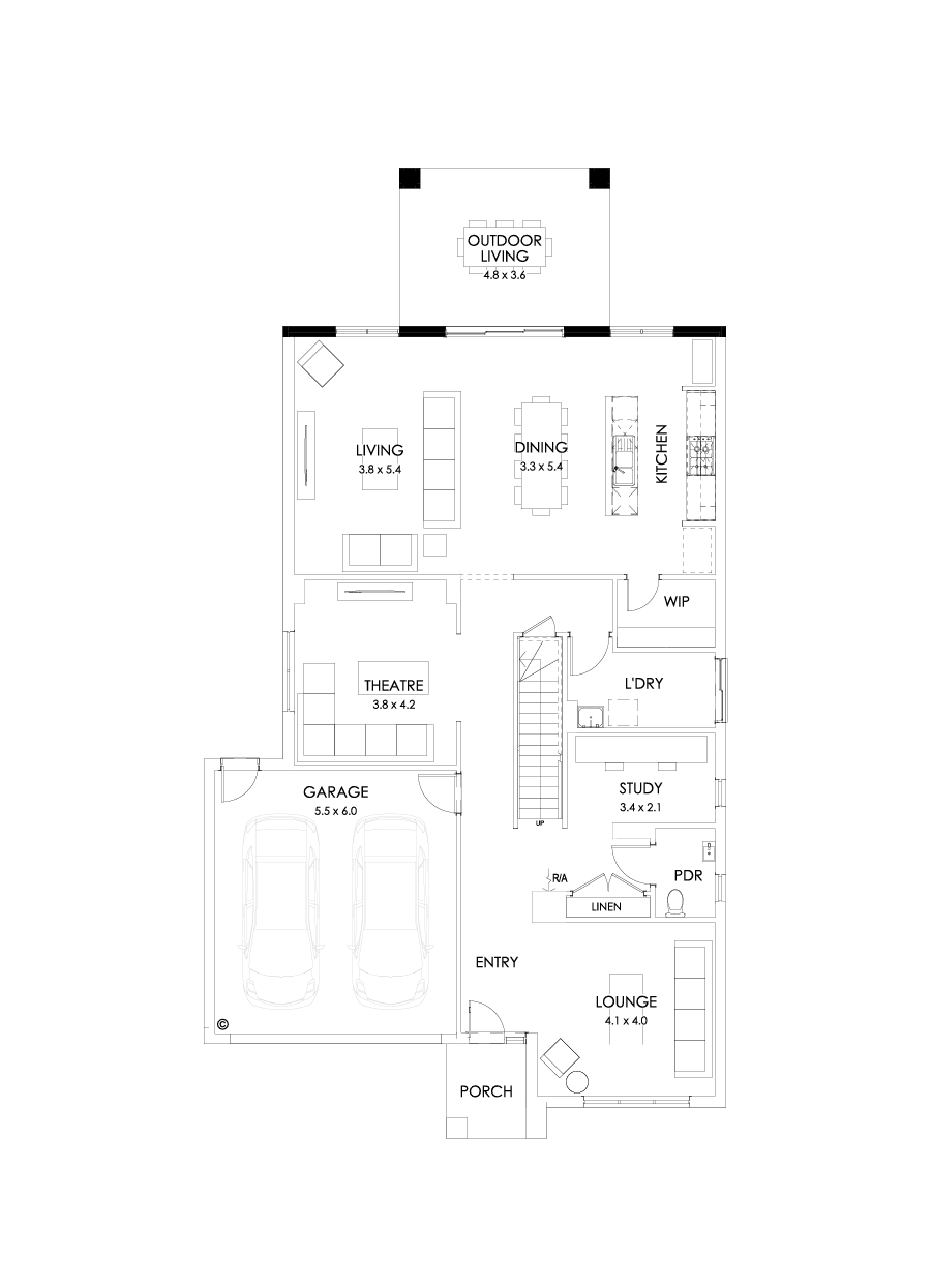 36 Ground Floor Floorplan (Outdoor living)