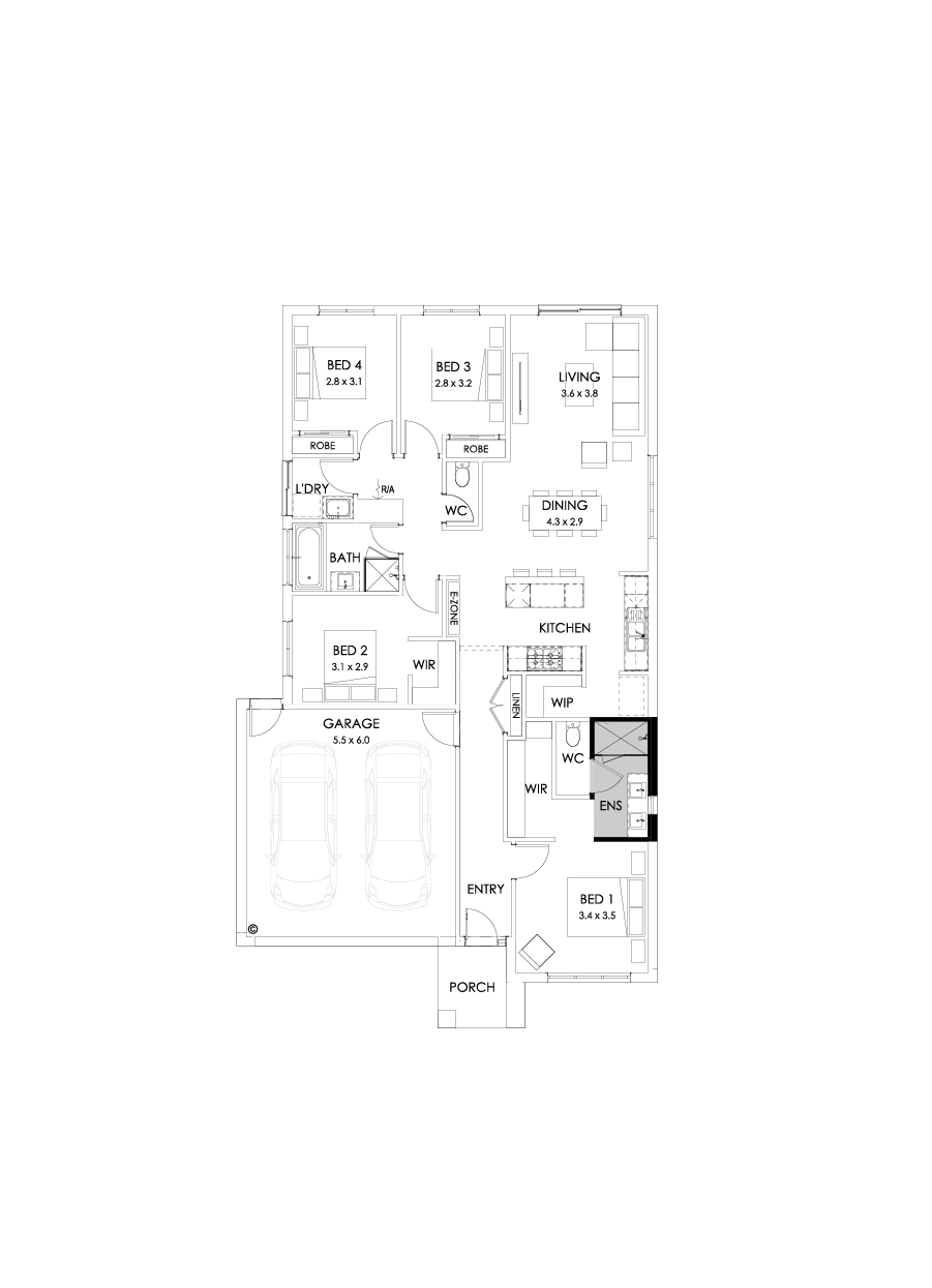 20  Floor Floorplan (Ensuite upgrade)