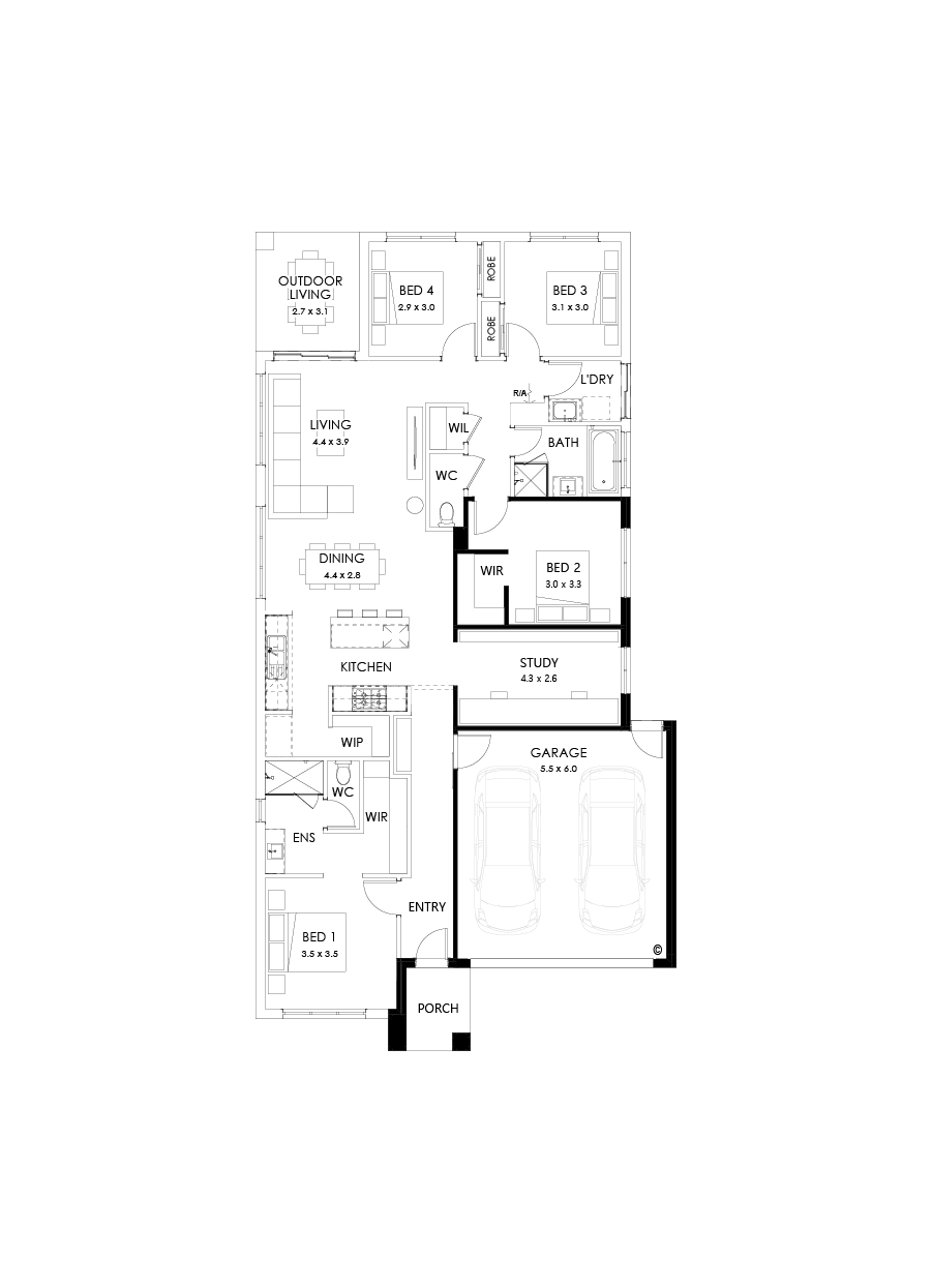 23  Floor Floorplan (5.5m setback - Flipped)