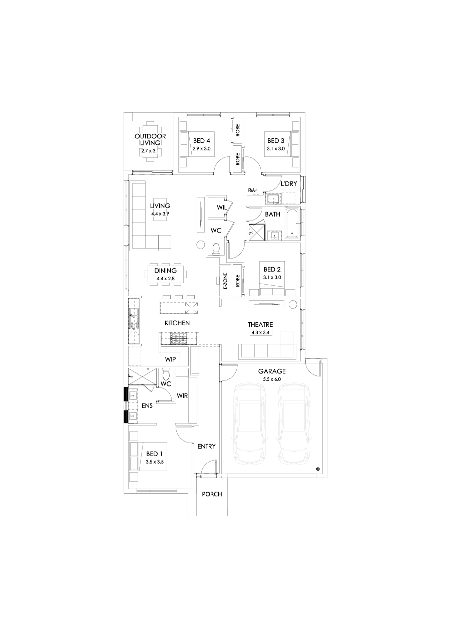23  Floor Floorplan (Ensuite upgrade - Flipped)