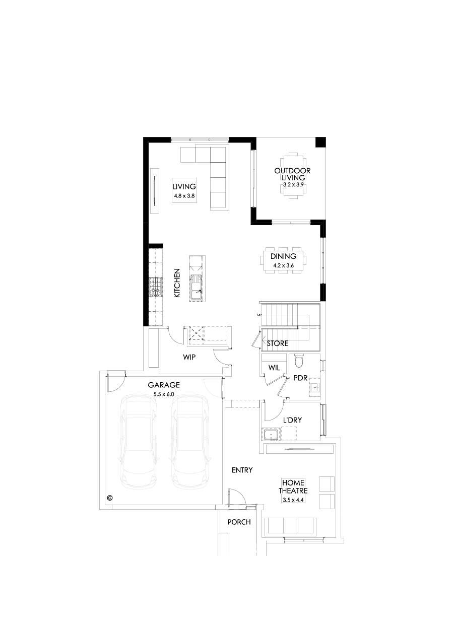 33 Ground Floor Floorplan (Rear flip)