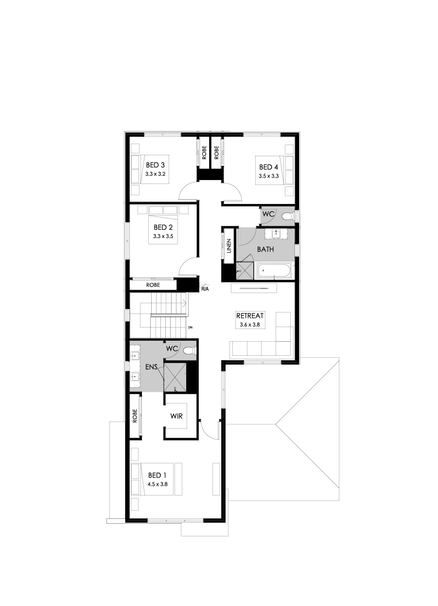 33 First Floor Floorplan (Standard - Flipped)