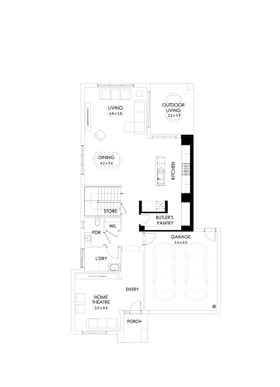 33 Ground Floor Floorplan (Butler’s pantry - Flipped)