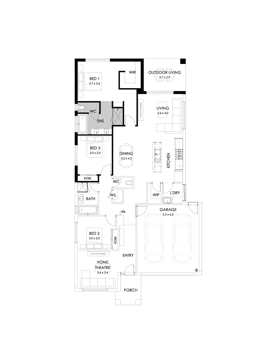 23  Floor Floorplan (3 bedrooms - Flipped)