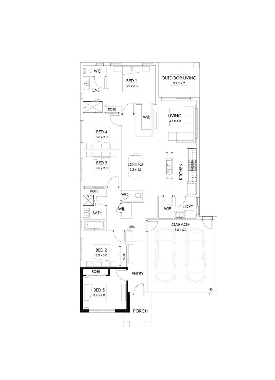 23  Floor Floorplan (5th bedroom - Flipped)